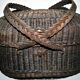 Panier couvert en osier noir 1900 - panier bressan de marché