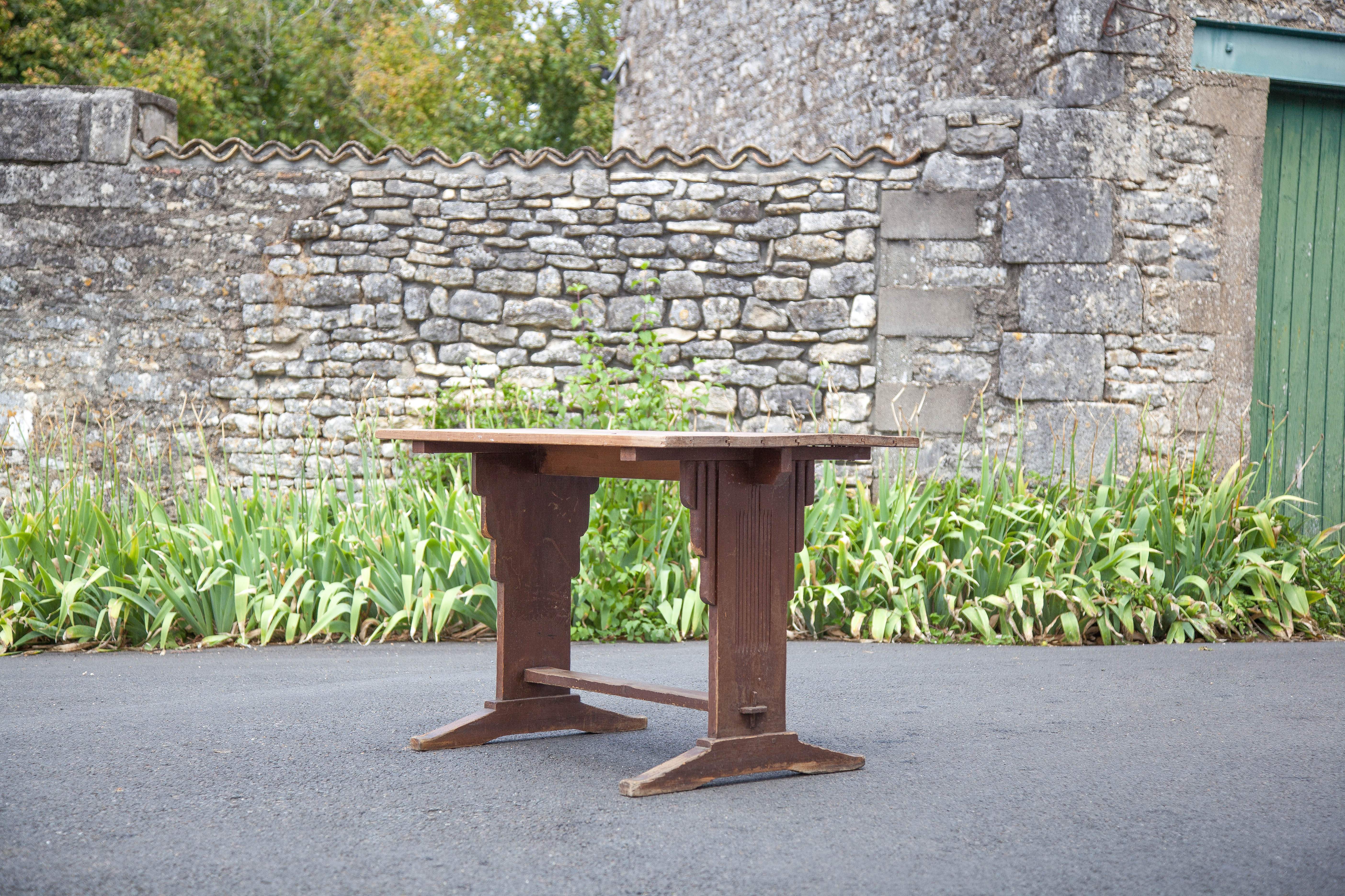 Vintage wood bistro table