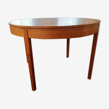 Scandinavian expandable vintage teak round table