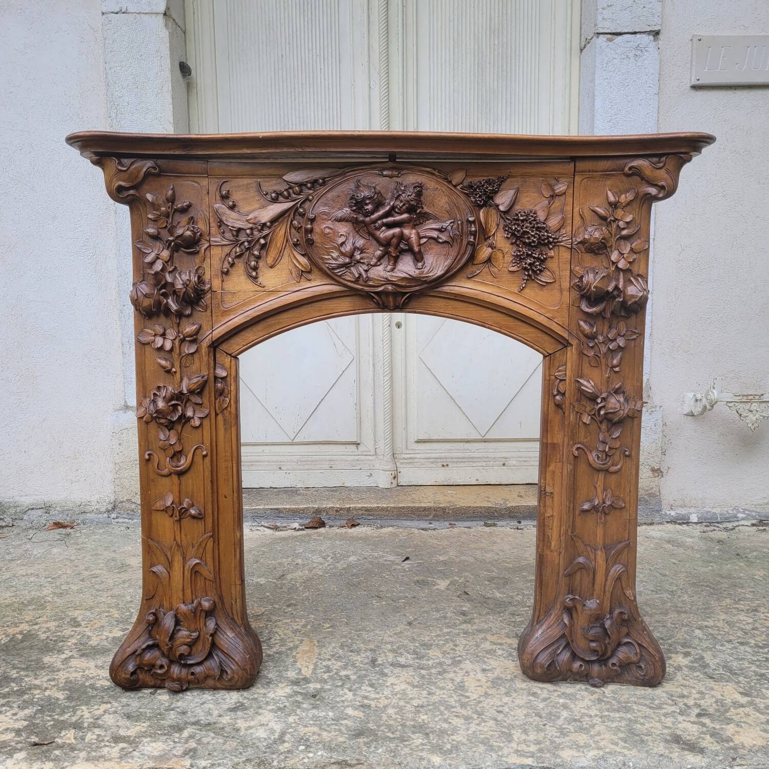 Art Nouveau fireplace.
