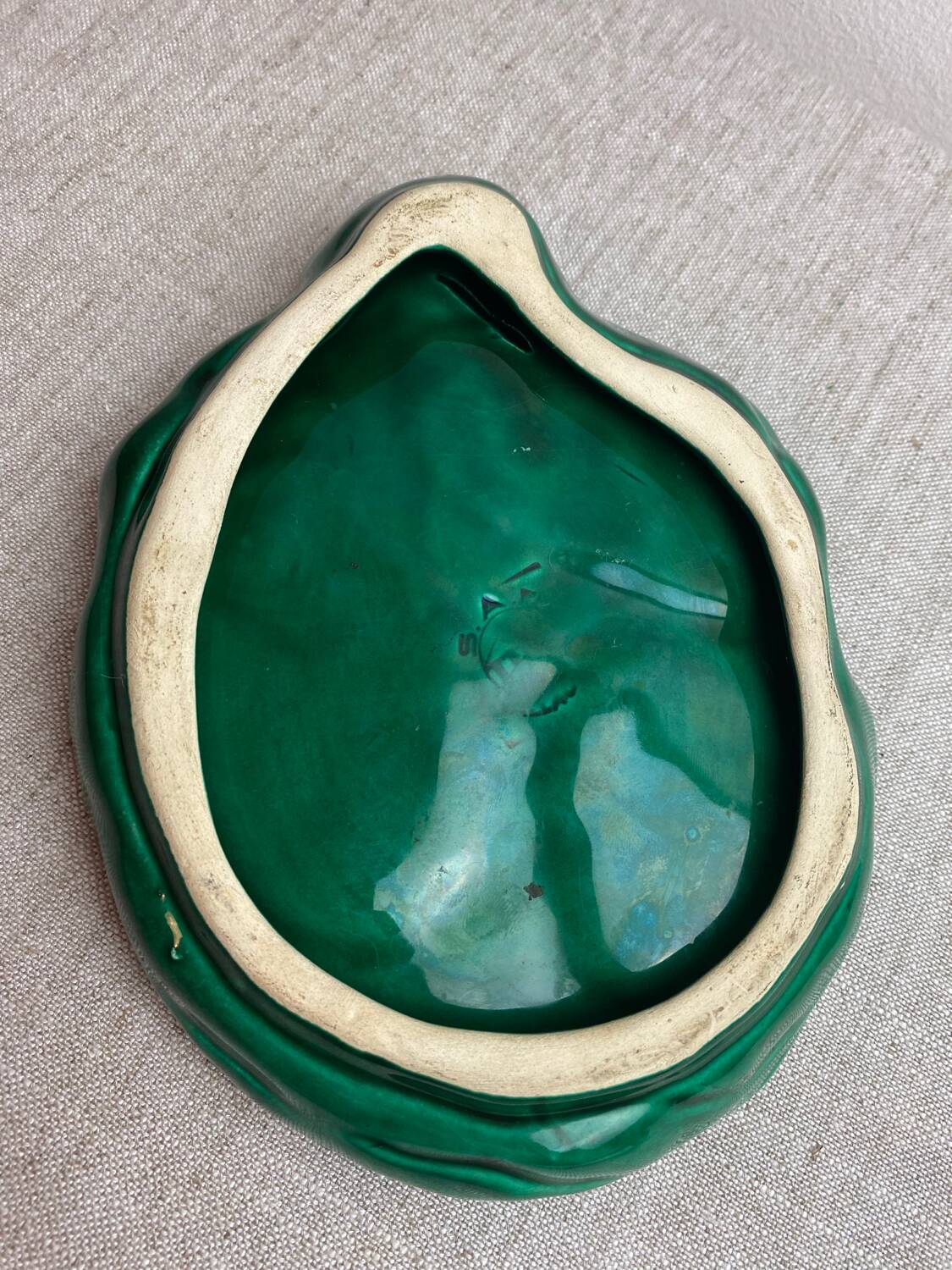 Vallauris ceramic dish and spoon