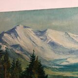 Mountains and horses painting
