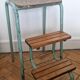 Tabouret escabeau vintage en bois et acier