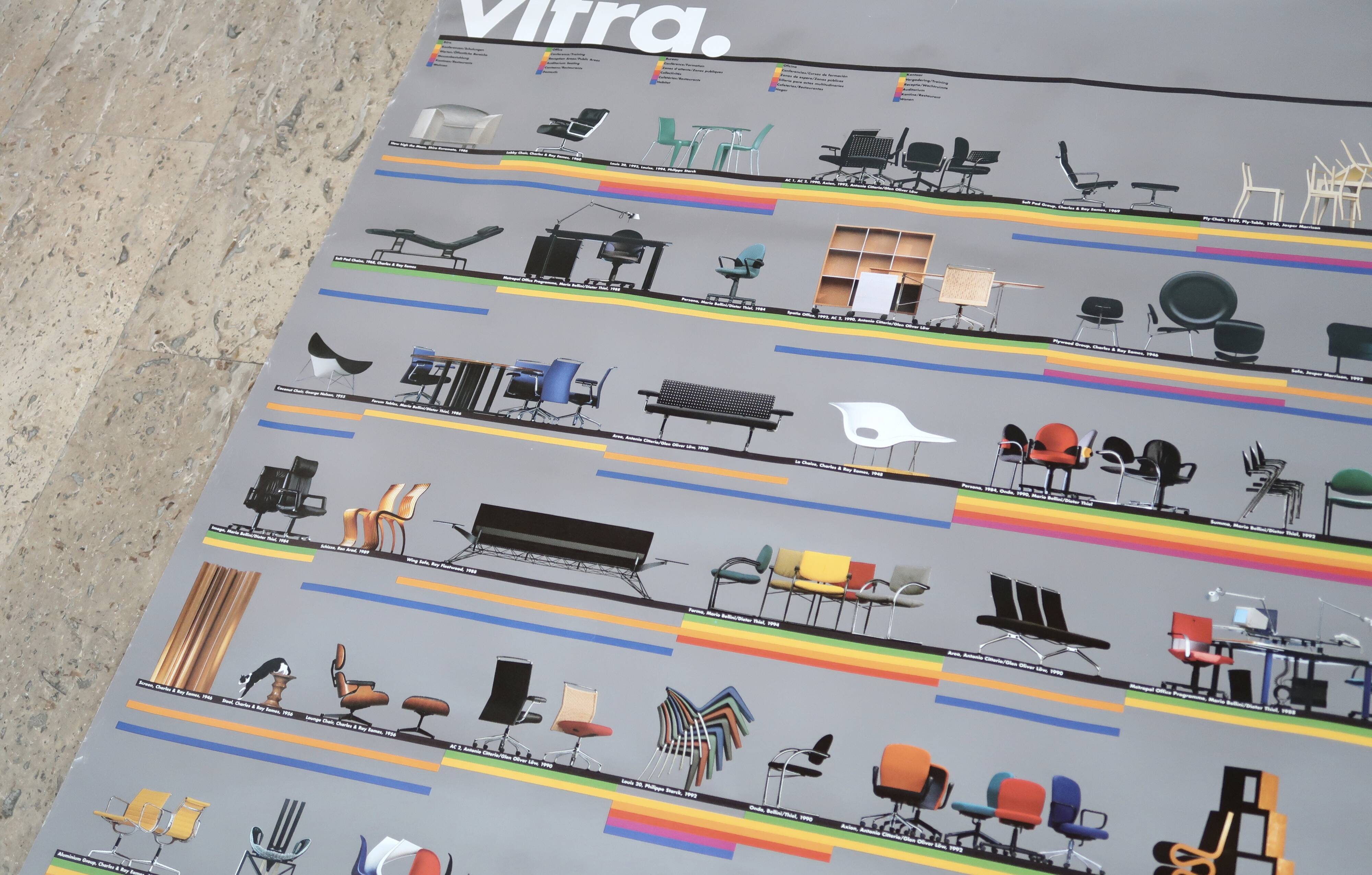 Affiche Vitra, chaises et fauteuil, 1996