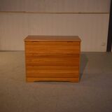 Chest of drawers in elm and elm veneer produced by SIMAT in the 1960s