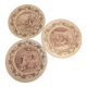 Set of 3 talking plates (a wedding in the countryside) in earthenware