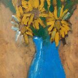 Oil on faesite, vase of flowers GEROLAMO BOLLI (Pisa 1933-2009)