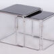 Restored Nesting Tables, Chrome-Plated Steel, Opaxit Glass, Czechia, 1960s