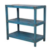 3-level Burmese teak shelf with original blue patina