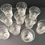 10 chiseled goblet glasses from the 40s