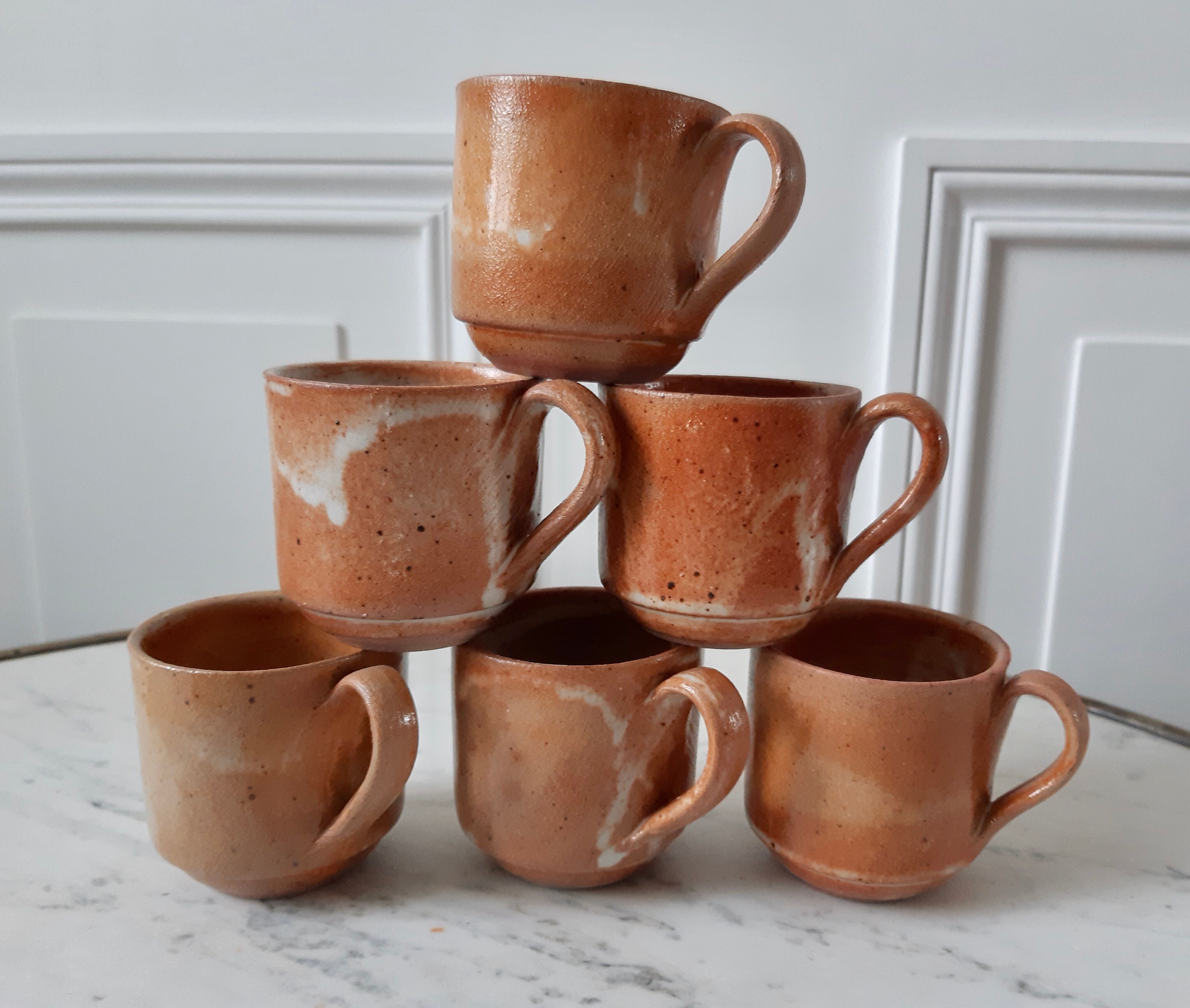 6 cups sandstone coffee cups with saucer