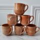 Lot de 6 tasses à café en grès avec soucoupe