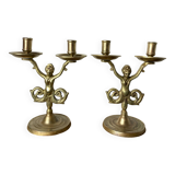 Paire de chandeliers en bronze