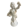 Child statue with flowers in porcelain, signed.