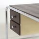 Bureau style Bauhaus en métal chromé cintré et simili cuir