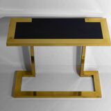 Rare Nucci Valsecchi console in bronze and blue granite, Italy 1970s