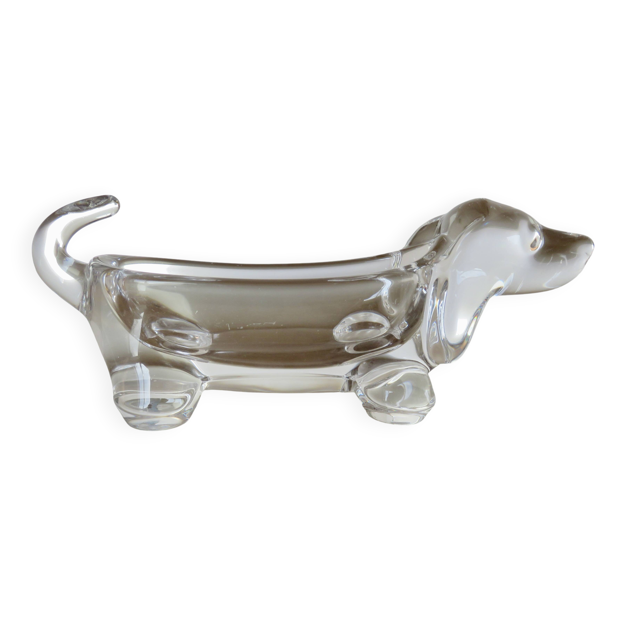 Crystal "dachshund" catchall, 1970