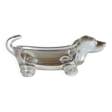 Crystal "dachshund" catchall, 1970