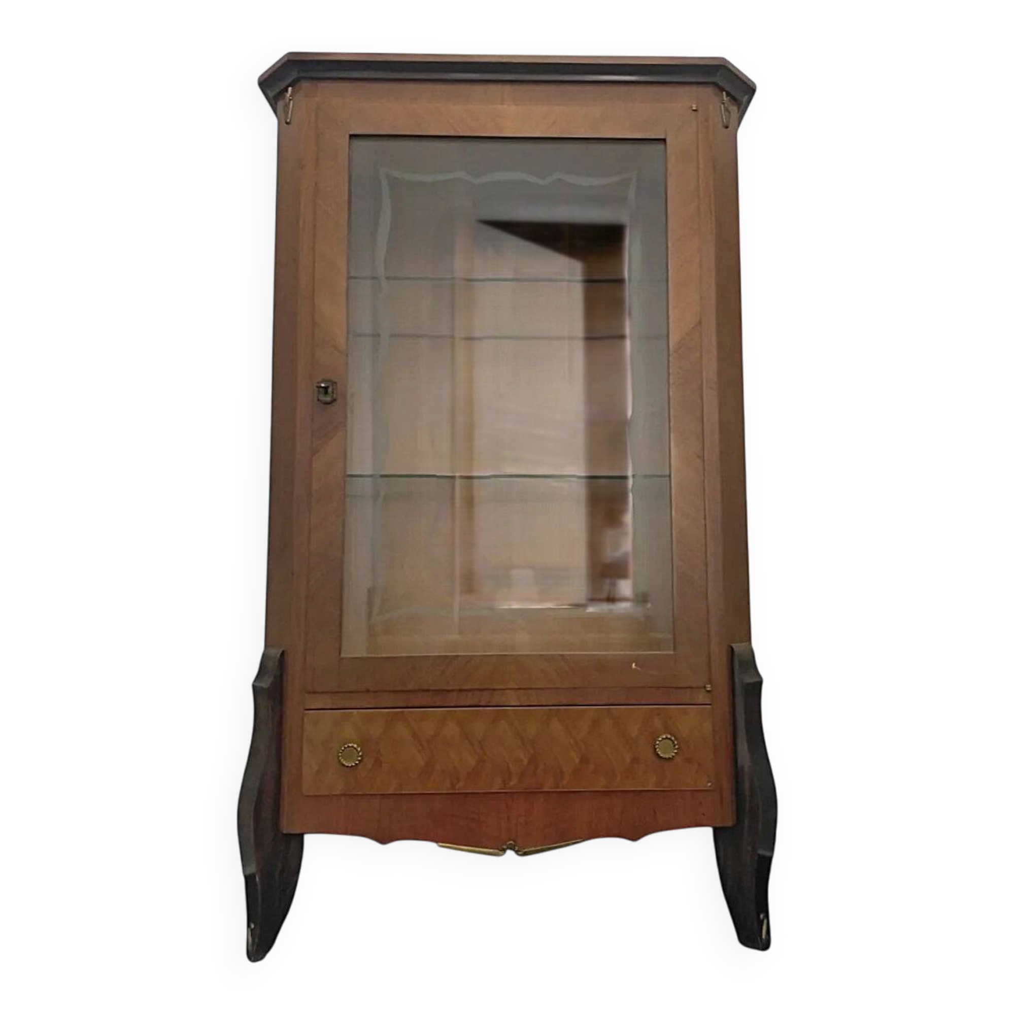 Vitrine vintage en placage de palissandre