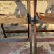 Three wooden folding chairs
