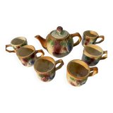 Vintage earthenware teapot and cup set