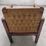 Wooden and rope armchair
