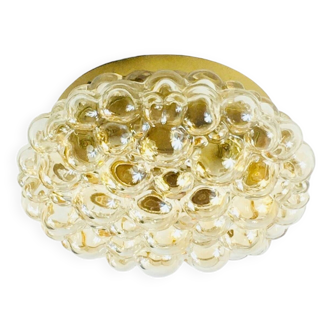 Grand plafonnier en verre à bulles ambré par Helena Tynell pour Limburg, Allemagne, années 1960
