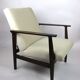 Fauteuil beige velvet années 1970