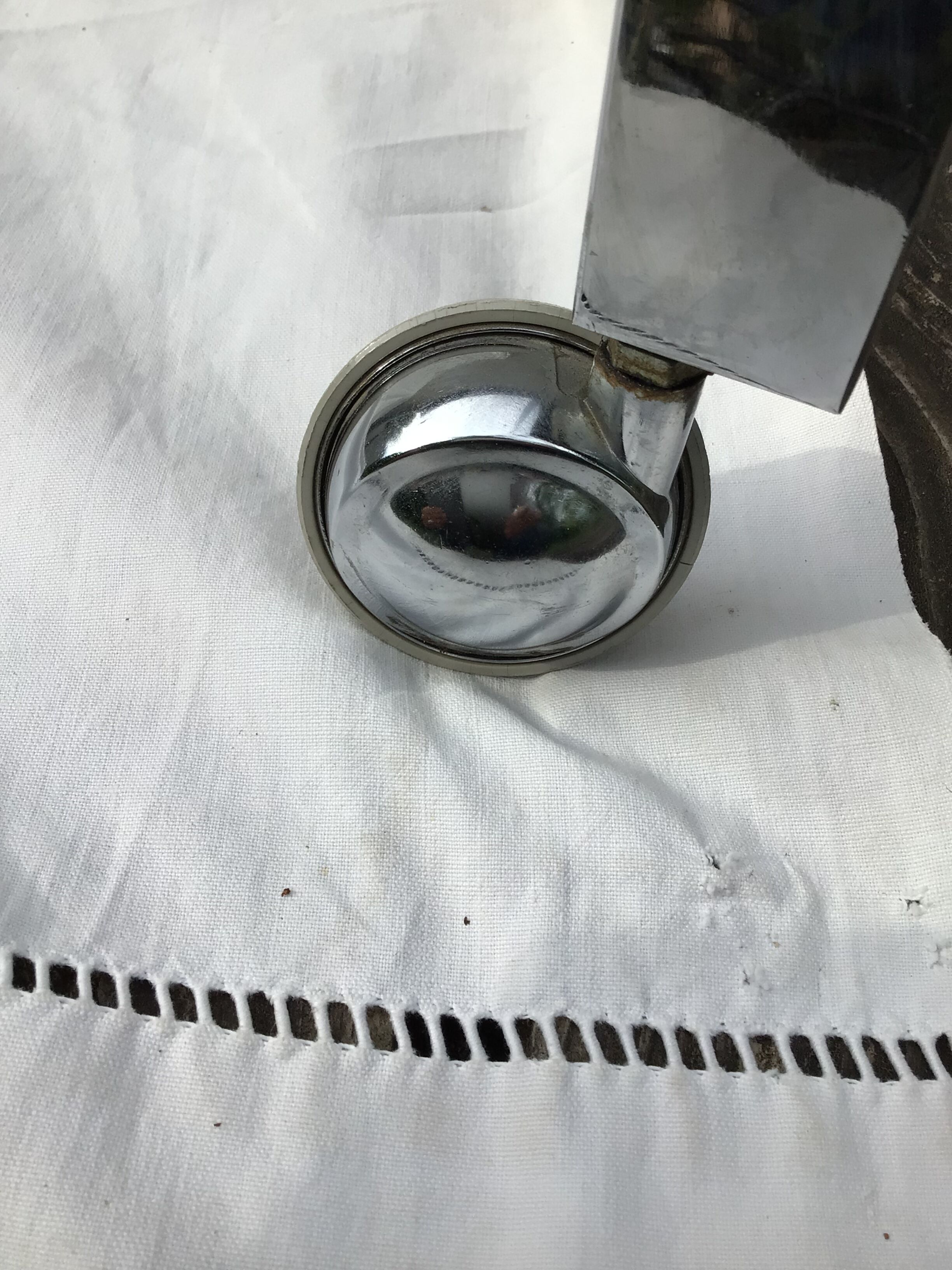 Rolling service chrome smoked glass dark grey