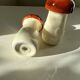 Mushroom-shaped ceramic salt and pepper shakers