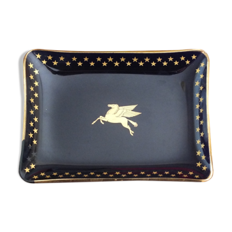 Empty pocket cup Pegasus in blue and gold crystal - advertising Mobil