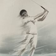Lithograph Maurice Fillonneau Golfer 144/600 Aqua-Blues Certificate
