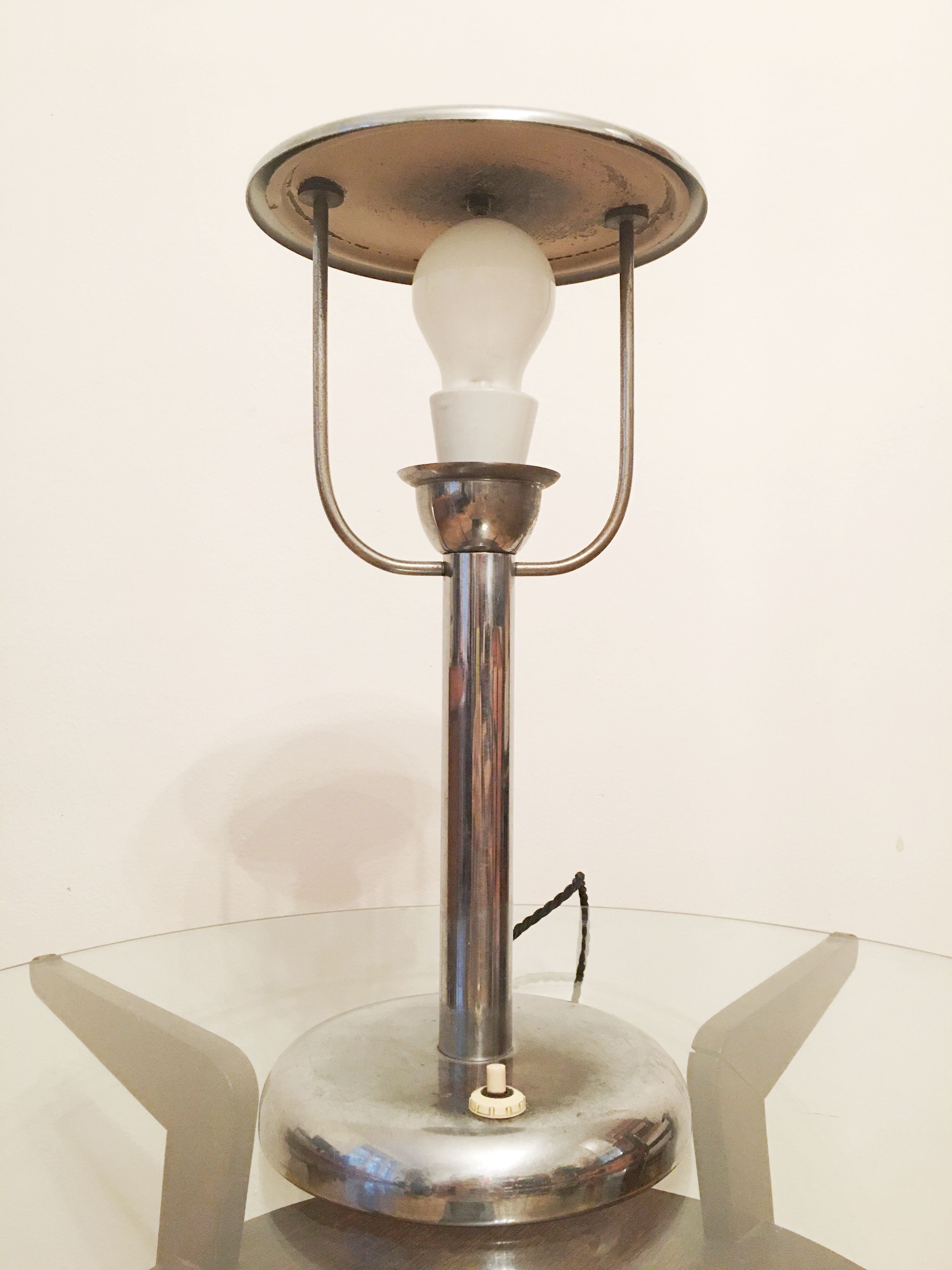 Art deco Steel Table Lamp by Napako, 1930s