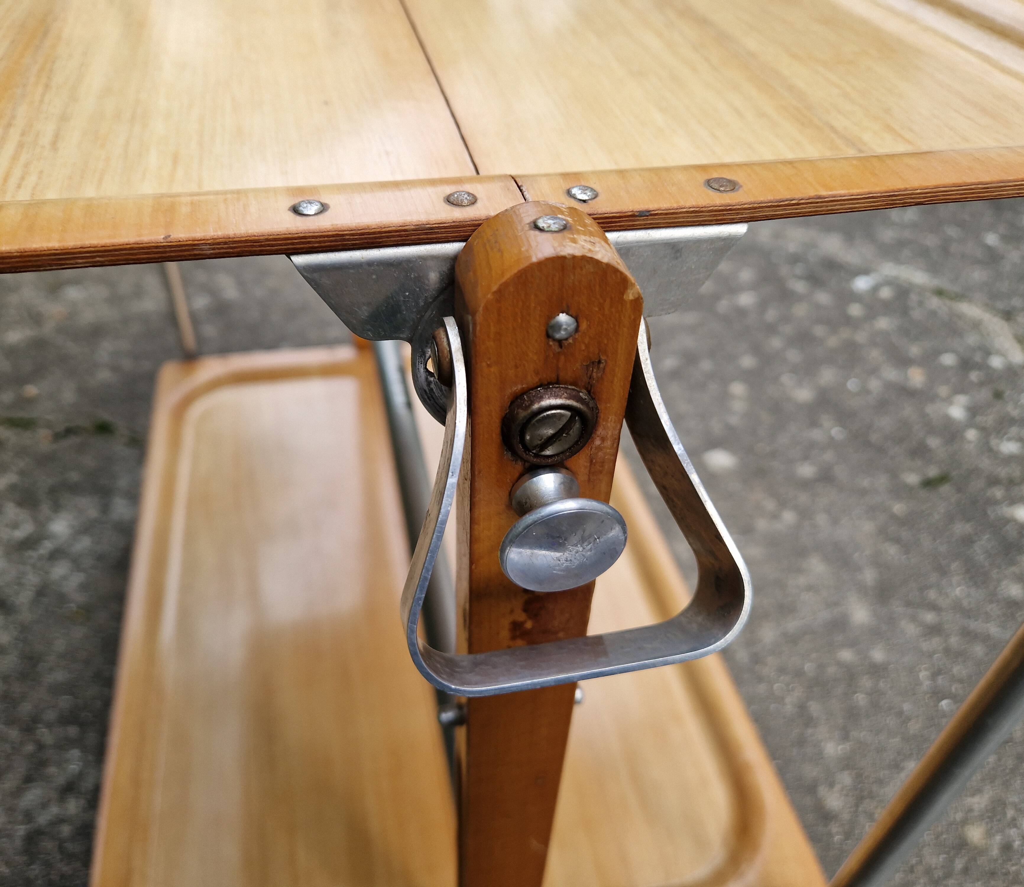Vintage Textable folding rolling serving cart from the 1960s-70s
