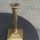 Pair of gilded brass candlesticks, vintage column shape