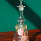 Liquor decanter - poppy flowers décor - art nouveau - legras
