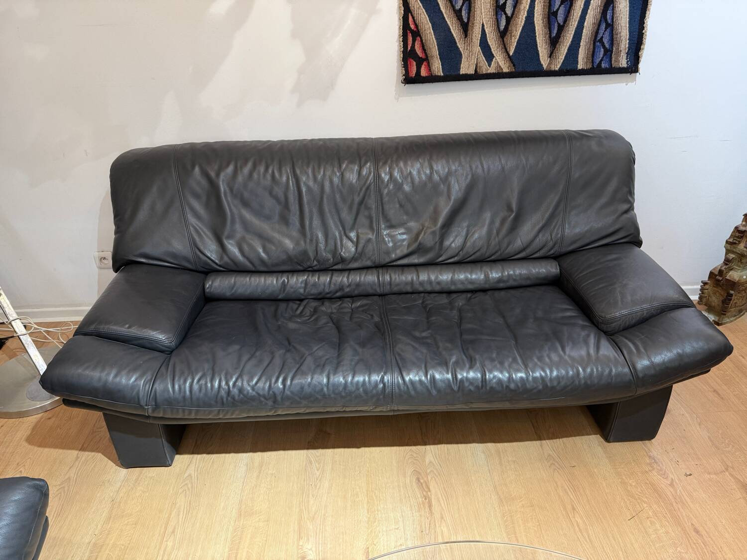 Canapé Postmoderne en Cuir par Nicoletti Salotti, Italie, 1980s