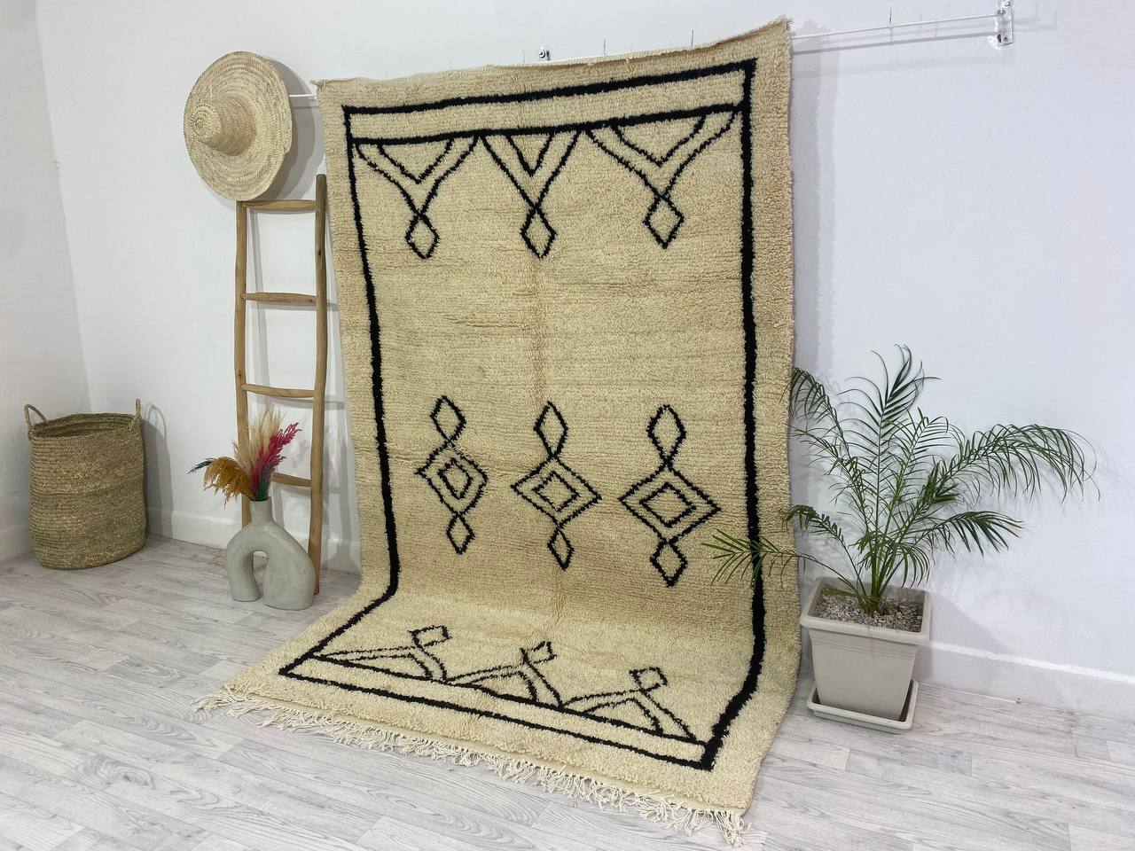 Handmade Moroccan Berber carpet 252 x 155 CM