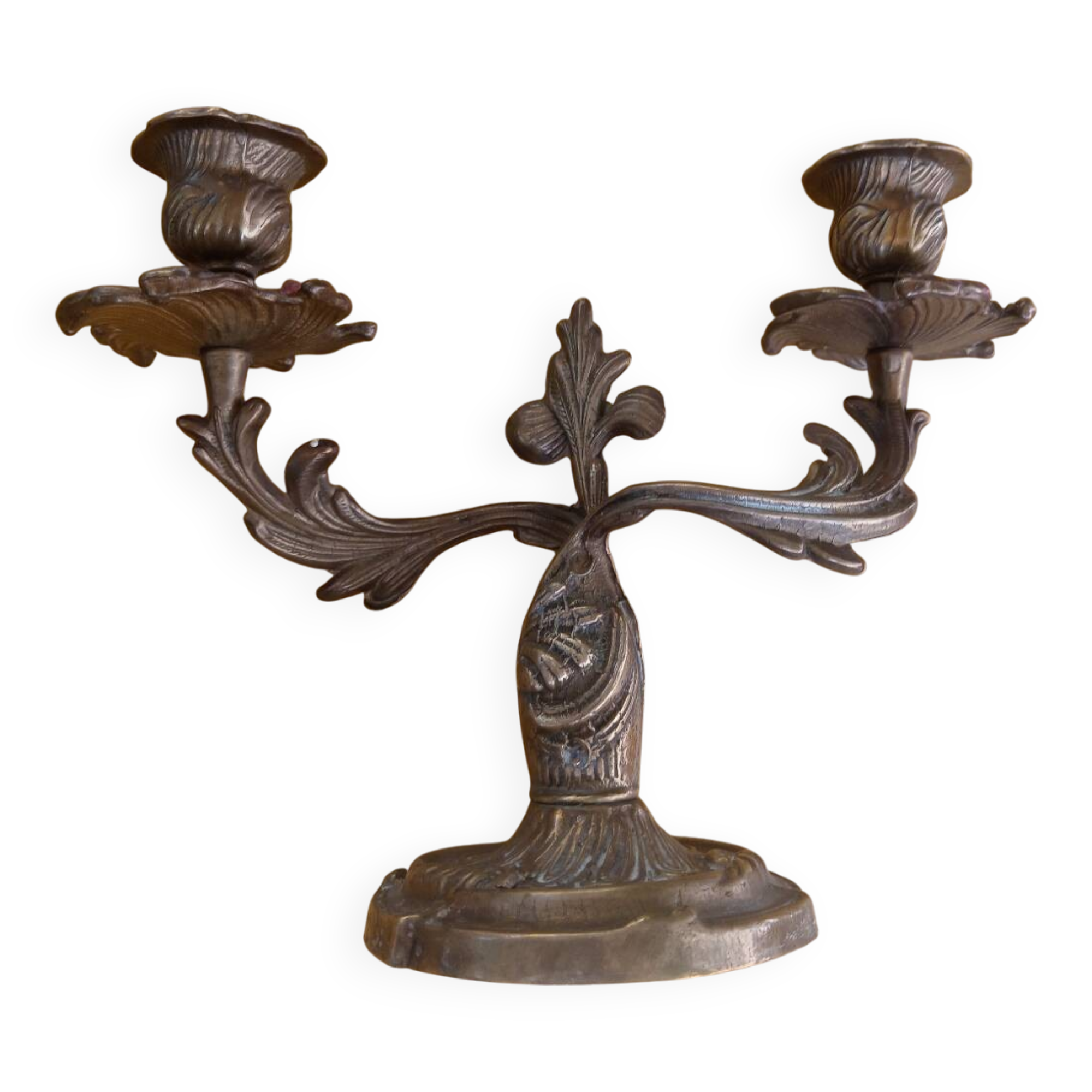 Paire de chandeliers en bronze doré