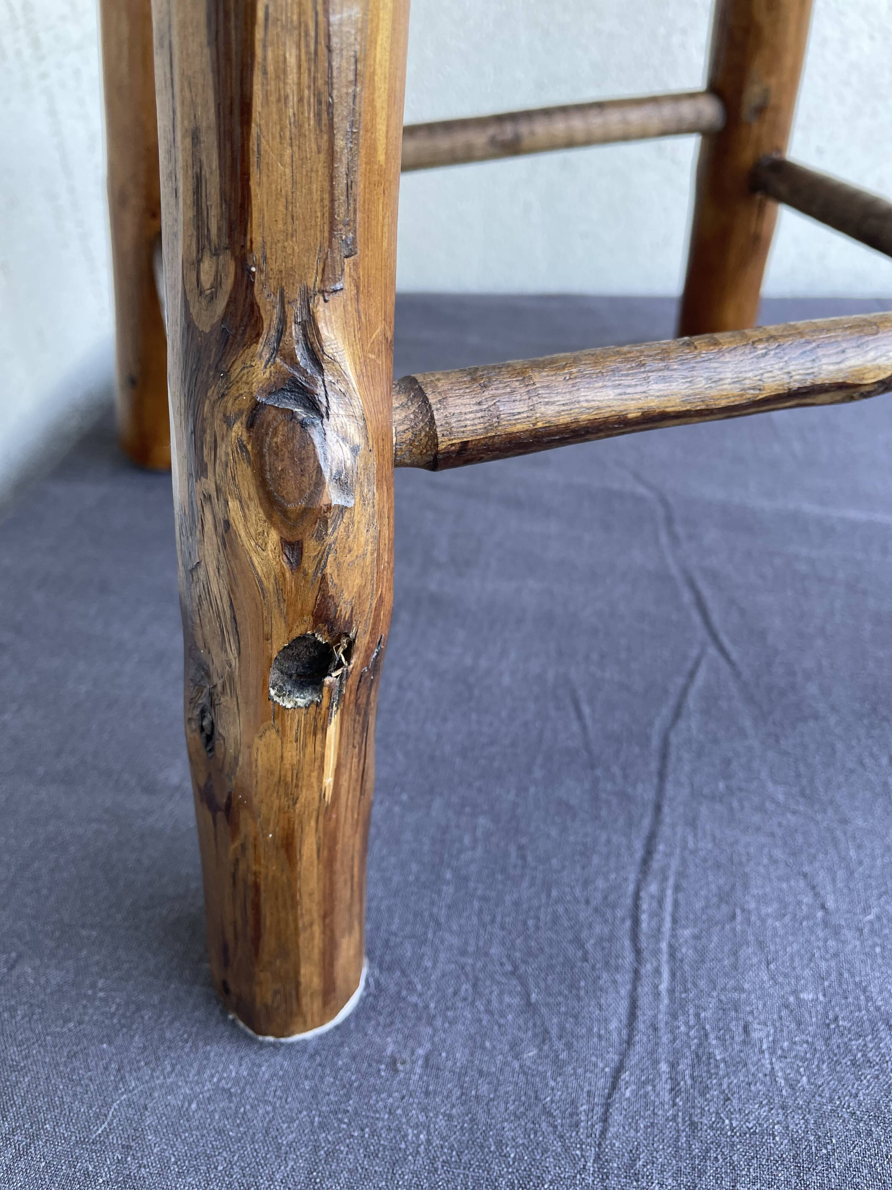 Chestnut and bamboo stool