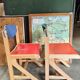 Vintage multicolour Bauhaus-style wooden chair