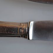 12 art deco table knives silver metal 25 cm monogram AR