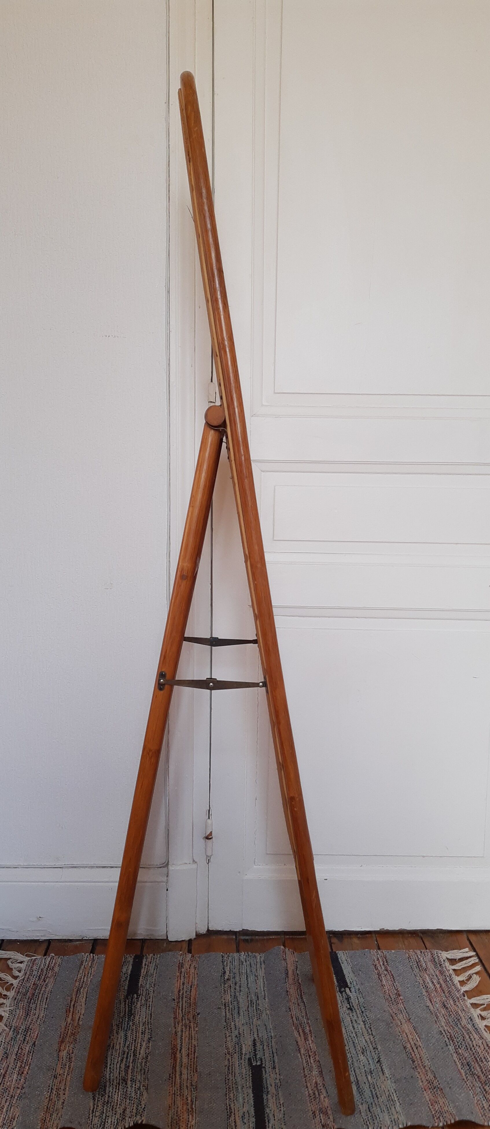 Vintage bamboo psyche mirror 38x150cm
