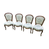 4 chairs Louis XV Walnut