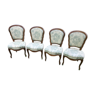 4 chairs Louis XV Walnut