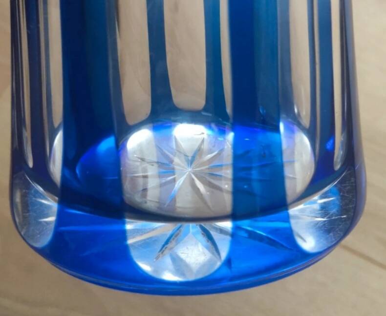 Large cobalt blue Bohemian vase -