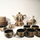 Vintage 24-piece ceramic coffee set from Sgrafo Modern, 1960s, Set of 24