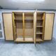 French wardrobe with tapered legs, 3 doors, 120cm hanging rail, new.