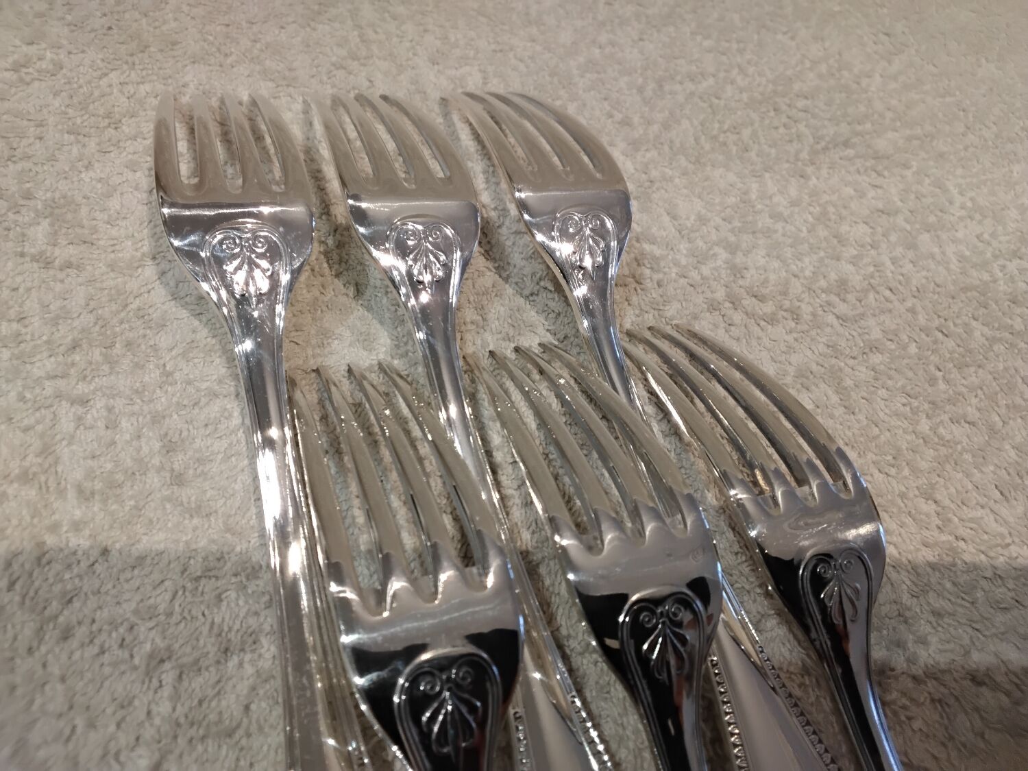 6 silver-plated table forks by Christofle Malmaison
