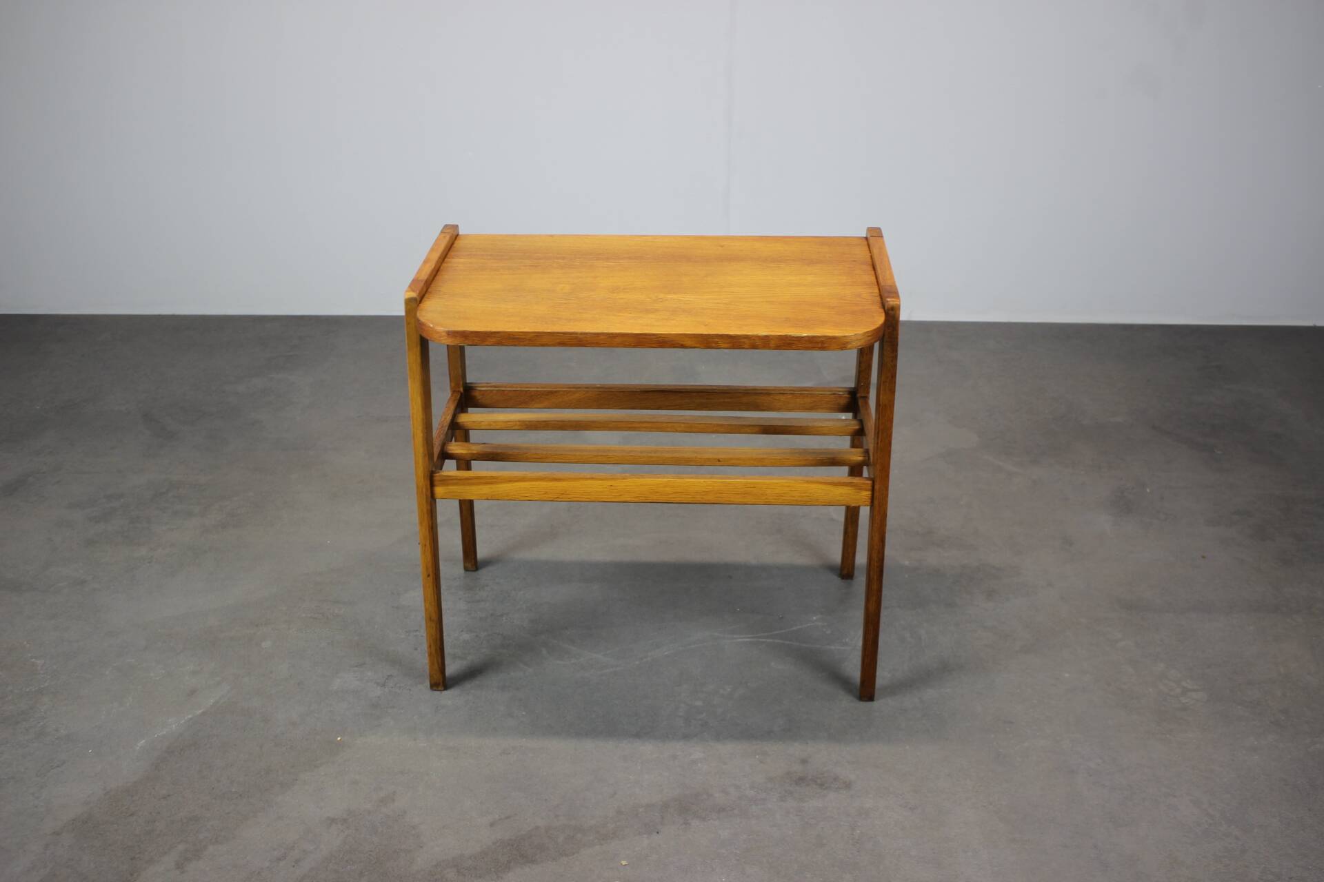 1960s oak side table, Czechoslovakia